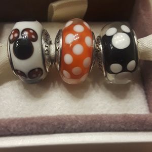 3 Disney and Pandora murano authentic